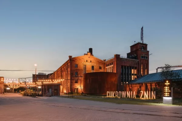 A night view at the Sugar Factory Żnin