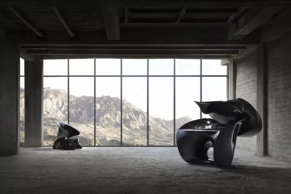 A carefully arranged piano and armchair, symbolizing a metaphorical love story.